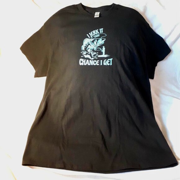 "I Jerk It Every Chance I Get" Crew Neck T-Shirt - Picture 2 of 4